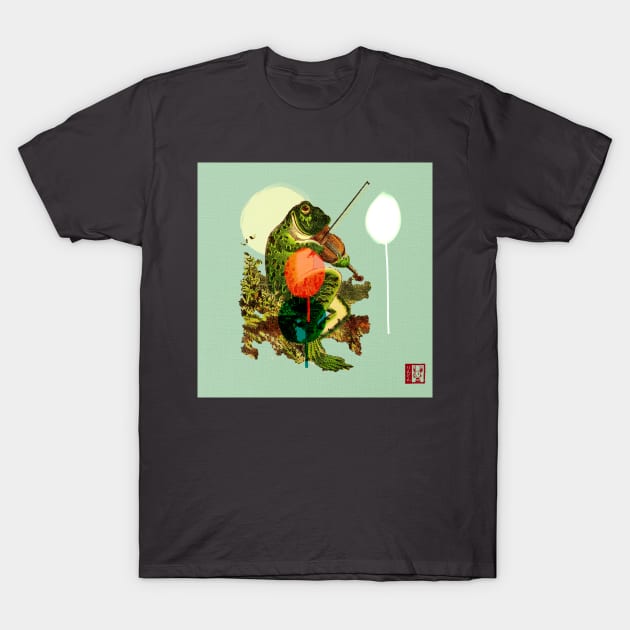 Frog Fiddler T-Shirt by Beni-Shoga-Ink